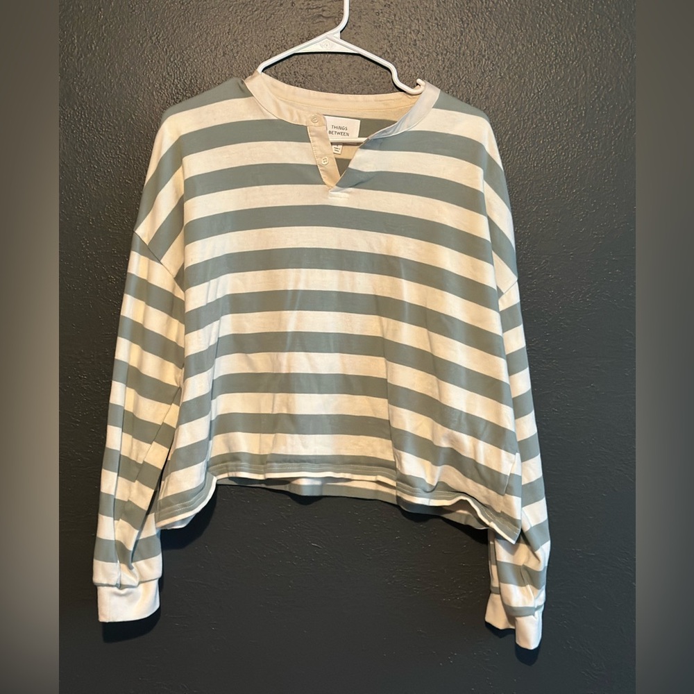 Striped Blue and White Women's Sweatshirt
